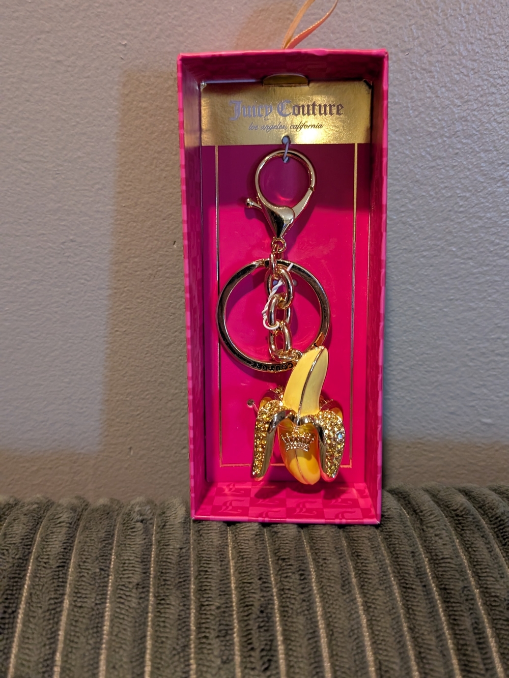 Juicy Couture Gold & Yellow Banana Charm Keychain
